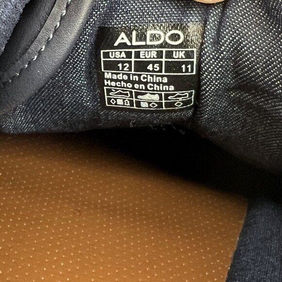 ALDO Casual Two-Tone Navy Suede and Faux Leather Premium Loafers Mens Size 12 main image 9